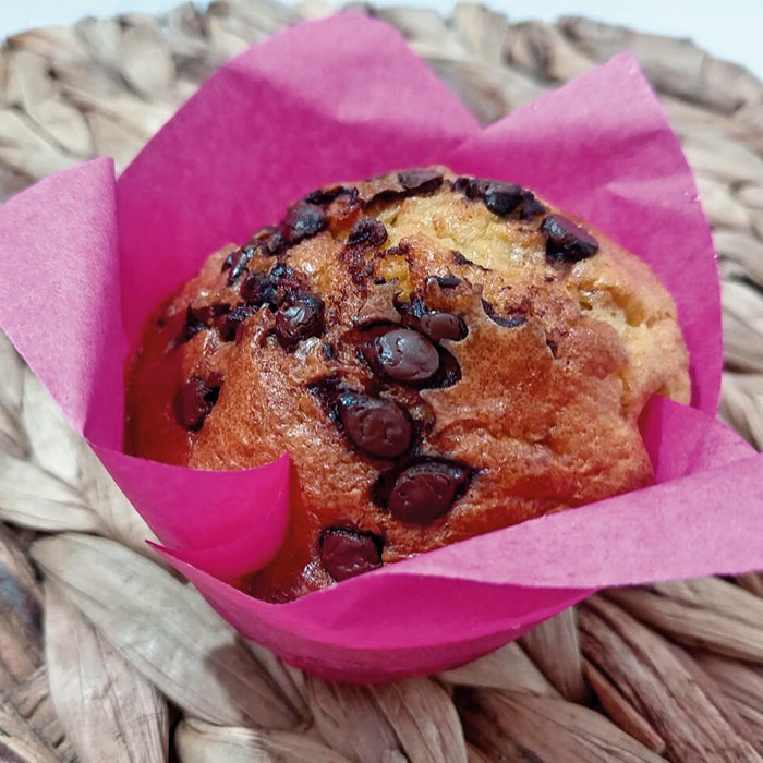 Muffins de chip de chocolate con nutella libre de gluten y lactosa