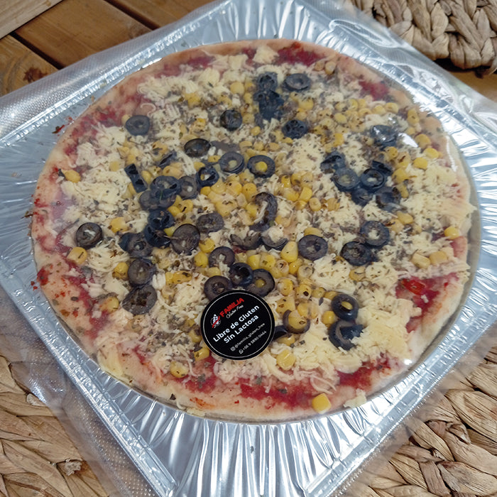 Pizza vegetariana 26 cm libre de gluten y lactosa