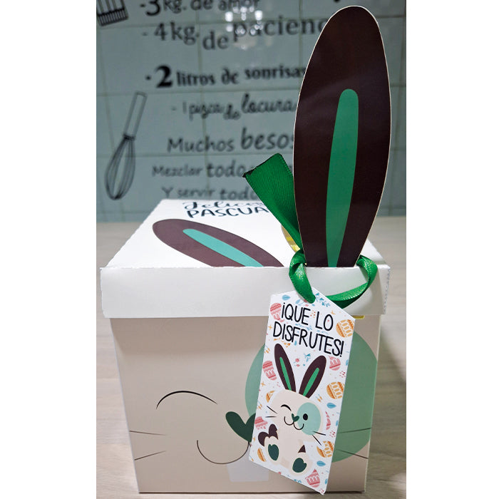 Cajita verde de conejito libre de gluten y lactosa