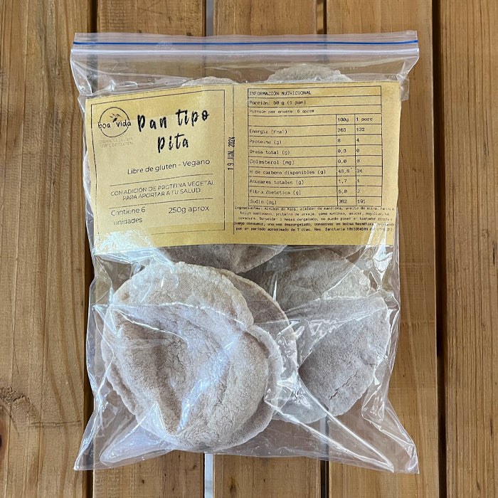 Pan Pita libre de Gluten y Vegana