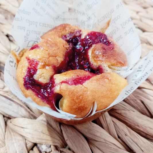 Muffins de frambuesas libre de gluten y lactosa