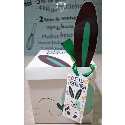 Cajita verde de conejito libre de gluten y lactosa
